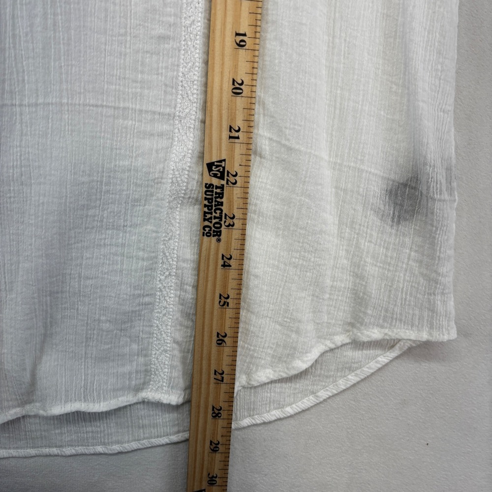 Lauren Jeans Co. Ralph Lauren Peasant Blouse Women Large White Embroidered Boho - Picture 6 of 8